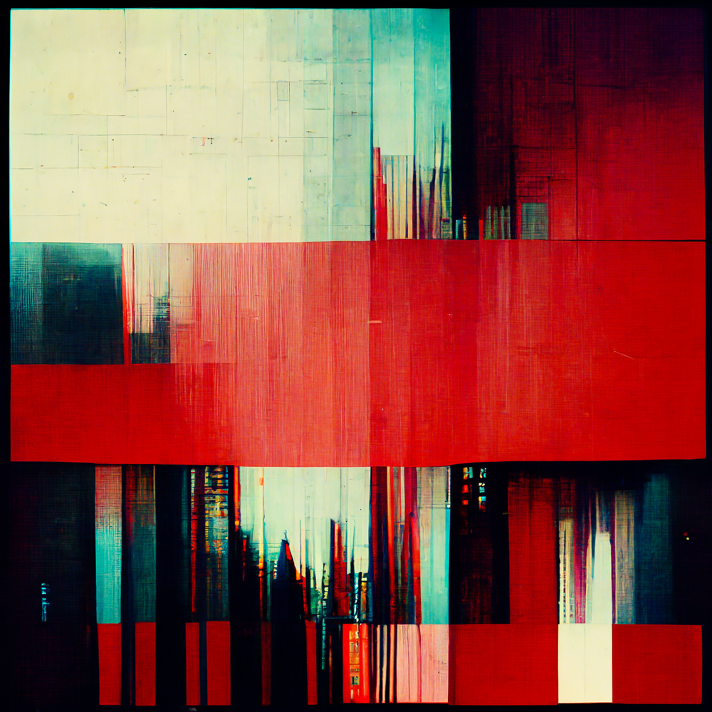 Glitch #59, an AI waking up from a dream and starting to see the world in color, what is red